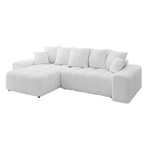 ALTDECOR ROHOVÁ SEDACÍ SOUPRAVA s otomanem vlevo ENIL-L 297x189x68 bílá buklé obraz