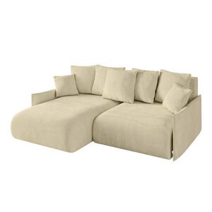 ALTDECOR ROHOVÁ SEDACÍ SOUPRAVA s otomanem vlevo ONESK-L -v1 216x177x72 béžový velur obraz
