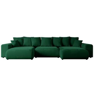 ALTDECOR SEDACÍ SOUPRAVA s funkcí lůžka ESKAR-U – 364 x 176 x 72 cm, zelený velur obraz