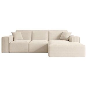 ALTDECOR ROHOVÁ SEDACÍ SOUPRAVA s otomanem vpravo SERRA-L – 266 × 169 × 80 cm, béžový manšestr obraz