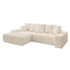 ALTDECOR ROHOVÁ SEDACÍ SOUPRAVA s otomanem vlevo ENSI-L – 267 x 164 x 69 cm, béžová obraz