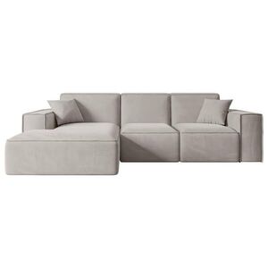 ALTDECOR ROHOVÁ SEDACÍ SOUPRAVA s otomanem vlevo SERRA-L – 266 x 169 x 80 cm, světle hnědá barva, velur obraz