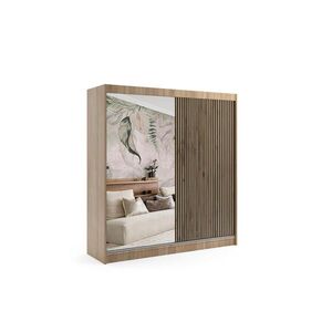ALTDECOR ŠATNÍ SKŘÍŇ VILAN s zrcadlem – 200 cm – Sonoma dub | dub wotan obraz