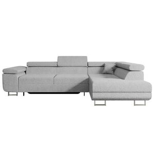 ALTDECOR ROHOVÁ SEDACÍ SOUPRAVA s funkcí lůžka a úložným prostorem GUSA-L 272x202x107 cm šedá buklé obraz