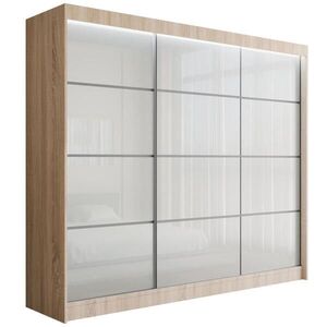 ALTDECOR ŠATNÍ SKŘÍŇ PEKA III s LED – 250 cm – Sonoma dub | bílá obraz