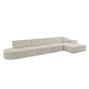 ALTDECOR ROHOVÁ SEDACÍ SOUPRAVA s otomanem vpravo IREA-L3-v3 – 412 x 165 x 77 cm krémová obraz