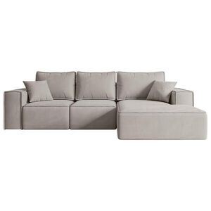 ALTDECOR ROHOVÁ SEDACÍ SOUPRAVA s funkcí lůžka a úložným prostorem SERRA-L-S – 266 x 161 x 87 cm, světle hnědá barva velur obraz