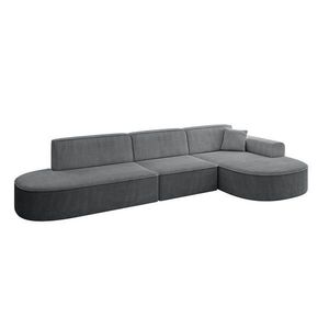 ALTDECOR ROHOVÁ SEDACÍ SOUPRAVA s otomanem vpravo MARI-L2 – 328 × 171 × 79 cm, tmavě šedý manšestr obraz