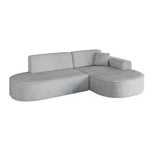 ALTDECOR ROHOVÁ SEDACÍ SOUPRAVA s otomanem vpravo MARI-L1 – 243 × 171 × 79 cm, šedá látka manšestr obraz