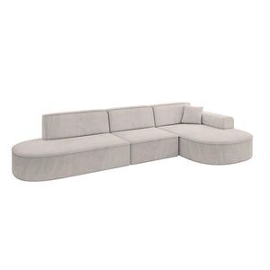 ALTDECOR ROHOVÁ SEDACÍ SOUPRAVA s otomanem vpravo MARI-L2 – 328 x 171 x 79 cm, světle hnědá barva, velur obraz