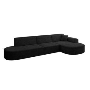 ALTDECOR ROHOVÁ SEDACÍ SOUPRAVA s otomanem vpravo MARI-L2 – 328 x 171 x 79 cm, černý velur obraz