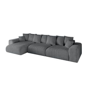 ALTDECOR ROHOVÁ SEDACÍ SOUPRAVA s otomanem vlevo ESKAR-L2 364x176x72 tmavě šedý manšestr obraz