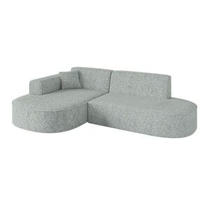 ALTDECOR ROHOVÁ SEDAČKA s otomanem vlevo MARI-L1 – 243 x 171 x 79 cm, zelená látka obraz