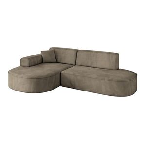 ALTDECOR ROHOVÁ SEDACÍ SOUPRAVA s otomanem vlevo MARI-L1 – 243 x 171 x 79 cm, tmavě hnědá barva velur obraz