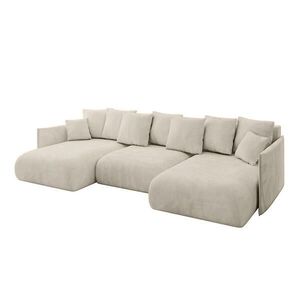 ALTDECOR SEDACÍ SOUPRAVA s funkcí lůžka a úložným prostorem pod postelí ONESK-U 317x177x72 ecru velur obraz