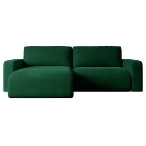 ALTDECOR ROHOVÁ SEDACÍ SOUPRAVA s funkcí lůžka a úložným prostorem KLEEA-L – 247 x 143 x 83 cm, zelený velur obraz