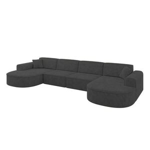 ALTDECOR SEDACÍ SOUPRAVA MARI-U2 – 388 x 171 x 79 cm, tmavě šedý velur obraz