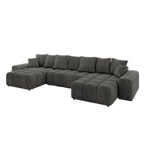 ALTDECOR SEDACÍ SOUPRAVA ENIL-U 401x189x68 tmavě šedý velur obraz