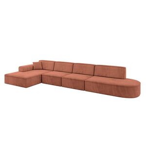 ALTDECOR ROHOVÁ SEDACÍ SOUPRAVA s otomanem vlevo IREA-L3-v3 – 412 × 165 × 77 cm, meruňková obraz