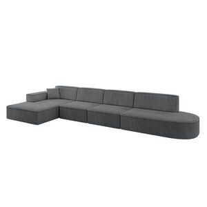ALTDECOR ROHOVÁ SEDACÍ SOUPRAVA s otomanem vlevo IREA-L3-v4 – 412 × 165 × 77 cm, tmavě šedá obraz