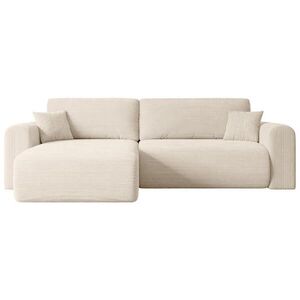 ALTDECOR ROHOVÁ POHODA s funkcí lůžka a úložným prostorem ORRO-L – 272 × 145 × 83 cm, béžová látka manšestr obraz