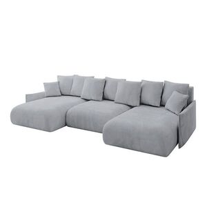 ALTDECOR SEDACÍ SOUPRAVA s funkcí lůžka a úložným prostorem pod lůžkem ONESK-U-v1 317x177x72 světle šedý velur obraz