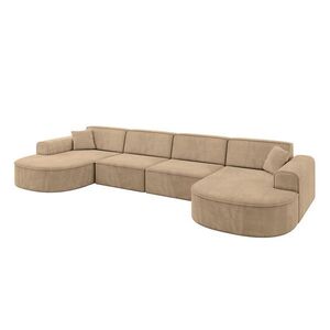 ALTDECOR SEDACÍ SOUPRAVA MARI-U2 – 388 x 171 x 79 cm, šedohnědá, velur obraz