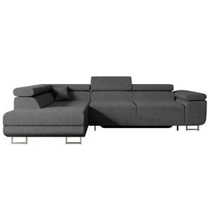 ALTDECOR ROHOVÁ SEDACÍ SOUPRAVA s funkcí lůžka a úložným prostorem GUSA-L 272x202x107 cm šedá buklé obraz