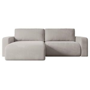 ALTDECOR ROHOVÁ SEDACÍ SOUPRAVA s funkcí lůžka a úložným prostorem KLEEA-L – 247 × 143 × 83 cm, světle hnědá barva velur obraz