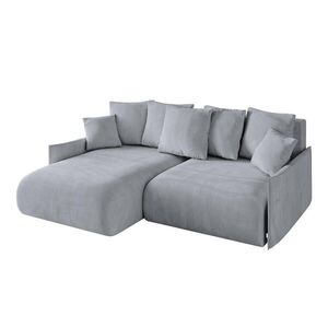 ALTDECOR ROHOVÁ SEDACÍ SOUPRAVA s otomanem vlevo ONESK-L -v1 216x177x72 světle šedý velur obraz