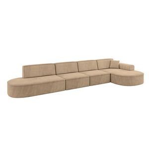ALTDECOR ROHOVÁ SEDACÍ SOUPRAVA s otomanem vpravo MARI-L3 – 413 × 171 × 79 cm, šedohnědý velur obraz
