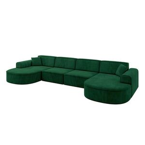 ALTDECOR SEDACÍ SOUPRAVA MARI-U2 – 388 × 171 × 79 cm, tmavě zelený velur obraz