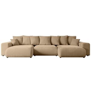ALTDECOR SEDACÍ SOUPRAVA s funkcí lůžka ESKAR-U – 364 x 176 x 72 cm, béžový velur obraz
