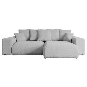 ALTDECOR ROHOVÁ SEDACÍ SOUPRAVA s otomanem vpravo ESKAR-L 266x176x72 světle šedá buklé obraz