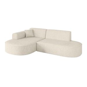 ALTDECOR ROHOVÁ SEDACÍ SOUPRAVA s otomanem vlevo MARI-L1 – 243 x 171 x 79 cm, krémová látka obraz