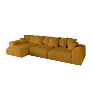 ALTDECOR ROHOVÁ SEDACÍ SOUPRAVA s otomanem vlevo ESKAR-L2 364x176x72 curry žlutá manšestr obraz