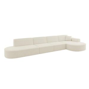 ALTDECOR ROHOVÁ SEDACÍ SOUPRAVA s otomanem vpravo MARI-L3 – 413 x 171 x 79 cm, béžová buklé obraz