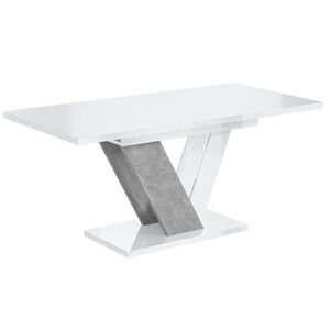 ALTDECOR VÝSUVNÝ jídelní stůl 120–160 × 80 × 75 cm – White Gloss / Stone – CLASI obraz