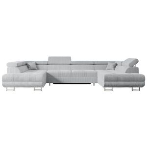 ALTDECOR SEDACÍ SOUPRAVA s funkcí lůžka a úložným prostorem pod postelí GUSA-U 342x202x107 cm šedá manšestr obraz
