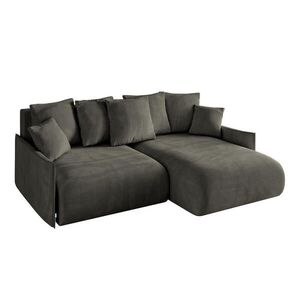 ALTDECOR ROHOVÁ SEDACÍ SOUPRAVA s otomanem vpravo ONESK-L -v1 216x177x72 černý velur obraz