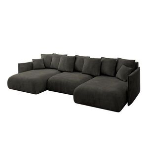 ALTDECOR SEDACÍ SOUPRAVA s funkcí lůžka a úložným prostorem pod postelí ONESK-U 317x177x72 černý velur obraz