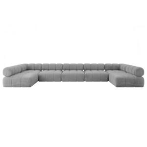 ALTDECOR SEDACÍ SOUPRAVA modulární pohovka Garvo-U3 – 475 x 190 x 70 cm světle šedý velur obraz