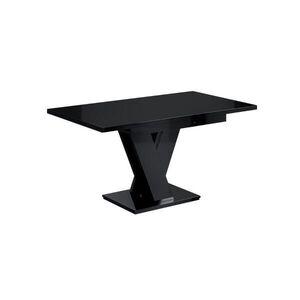 ALTDECOR VÝSUVNÝ jídelní stůl 120–160 × 80 × 75 cm – vysoce lesklá černá – ASIV obraz