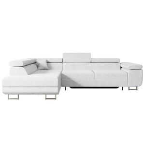 ALTDECOR ROHOVÁ SEDACÍ SOUPRAVA s funkcí lůžka a úložným prostorem GUSA-L 272x202x107 cm bílá buklé obraz