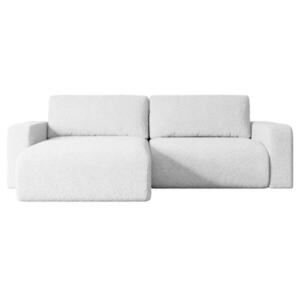 ALTDECOR ROHOVÁ SEDACÍ SOUPRAVA s funkcí lůžka a úložným prostorem KLEEA-L – 247 x 143 x 83 cm, bílá buklé obraz