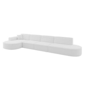 ALTDECOR ROHOVÁ SEDACÍ SOUPRAVA s otomanou vlevo MARI-L3 – 413 × 171 × 79 cm, bílá buklé obraz