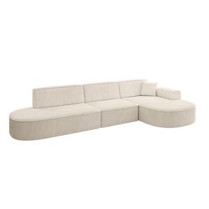 ALTDECOR ROHOVÁ SEDACÍ SOUPRAVA s otomanem vpravo MARI-L2 – 328 × 171 × 79 cm, béžový manšestr obraz