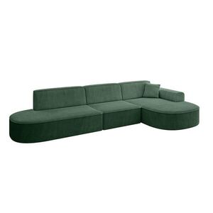 ALTDECOR ROHOVÁ SEDACÍ SOUPRAVA s otomanem vpravo MARI-L2 – 328 × 171 × 79 cm, zelený manšestr obraz