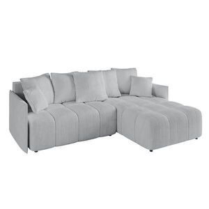 ALTDECOR ROHOVÁ SEDACÍ SOUPRAVA s otomanem vpravo LONLI-L 251x189x68 šedý manšestr obraz