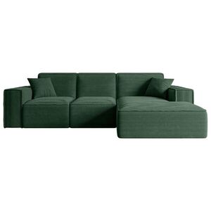 ALTDECOR ROHOVÁ SEDACÍ SOUPRAVA s otomanem vpravo SERRA-L – 266 × 169 × 80 cm, zelený manšestr obraz